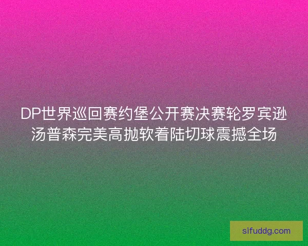 DP世界巡回赛约堡公开赛决赛轮罗宾逊汤普森完美高抛软着陆切球震撼全场