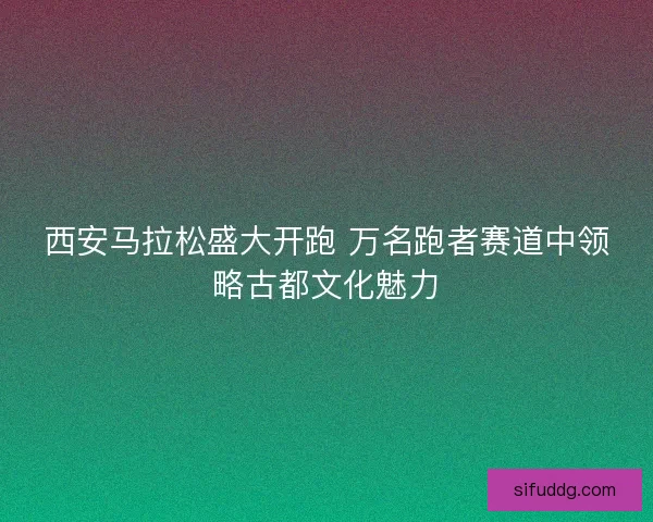 西安马拉松盛大开跑 万名跑者赛道中领略古都文化魅力